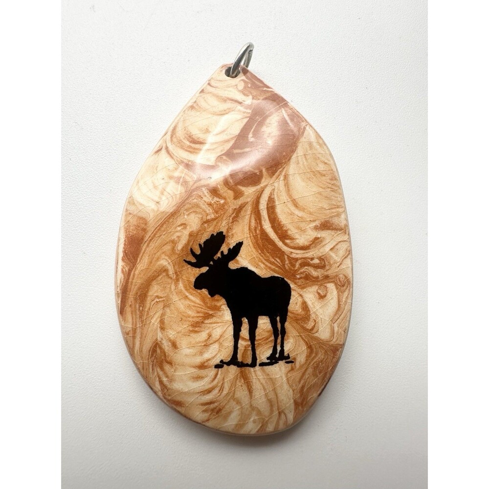 Vintage Alaska Native Clay Moose Pendant